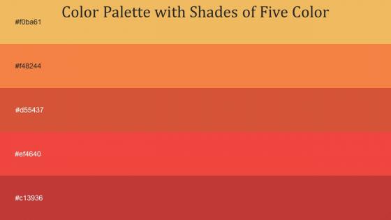 Color Palette With Five Shade Cream Can Jaffa Flame Pea Flamingo Flush Mahogany