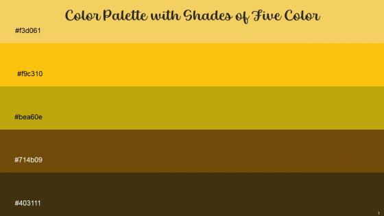 Color Palette With Five Shade Cream Can Lightning Yellow Sahara Antique Bronze Brown Tumbleweed