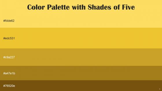 Color Palette With Five Shade Dandelion Golden Dream Hokey Pokey Reef Gold Cafe Royale