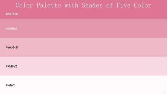 Color Palette With Five Shade Deep Blush Shocking Beauty Bush We Peep Carousel Pink