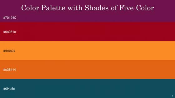Color Palette With Five Shade Disco Pohutukawa Tree Poppy Tango Eden