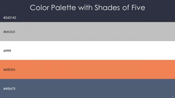 Color Palette With Five Shade Ebony Clay Silver Sand White Burnt Sienna Blue Bayoux