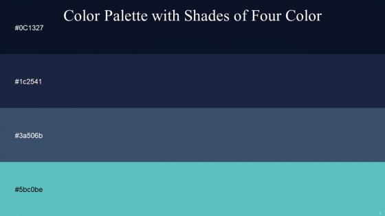 Color Palette With Five Shade Ebony Ebony Fiord Fountain Blue