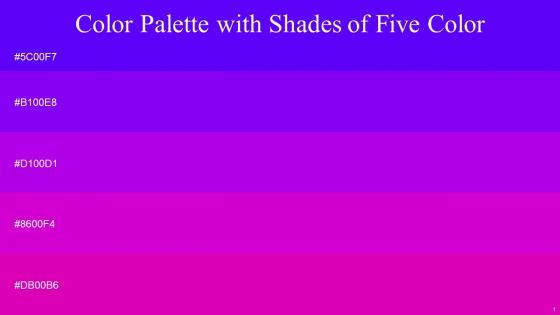 Color Palette With Five Shade Electric Violet Electric Violet Electric Violet Purple Pizzazz Hollywood Cerise