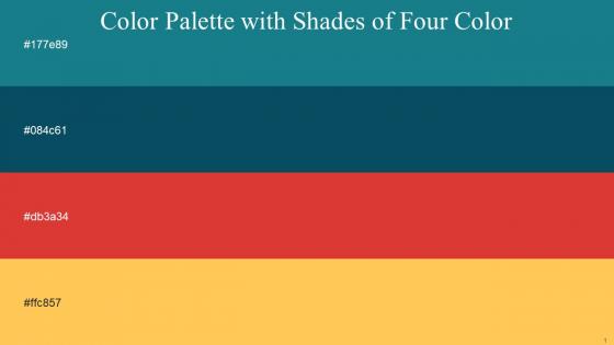 Color Palette With Five Shade Elm Deep Sea Green Punch Golden Tainoi