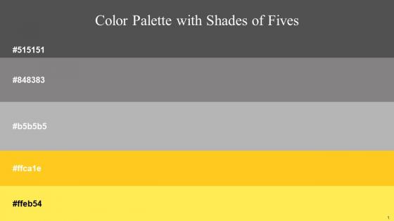 Color Palette With Five Shade Emperor Gray Nobel Lightning Yellow Gorse