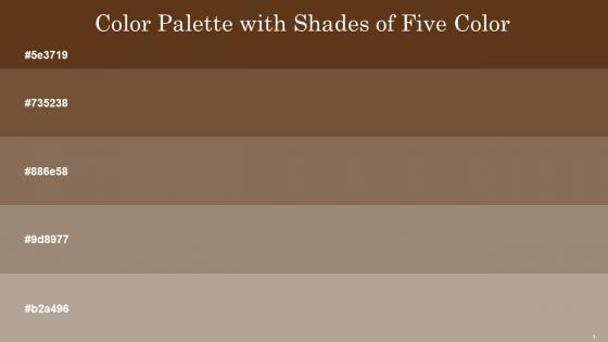 Color Palette With Five Shade Espresso Shingle Fawn Domino Pale Oyster Napa