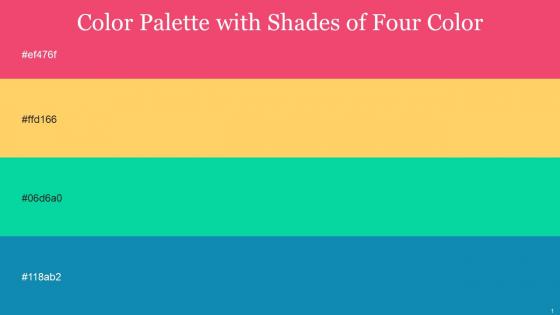 Color Palette With Five Shade French Rose Golden Tainoi Caribbean Green Blue Chill