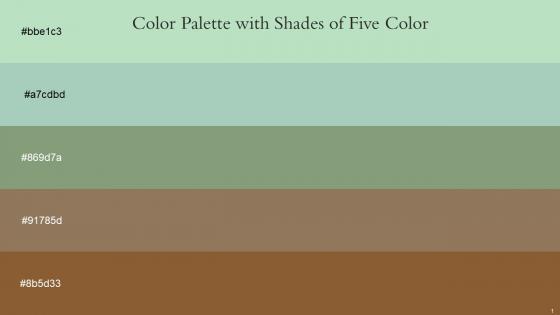Color Palette With Five Shade Fringy Flower Gum Leaf Battleship Gray Domino Potters Clay