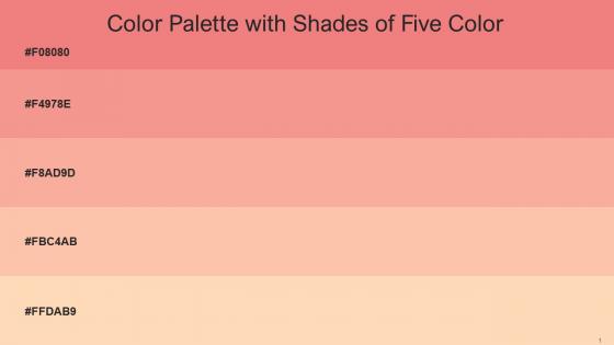 Color Palette With Five Shade Froly Mauvelous Rose Bud Apricot Peach Frangipani