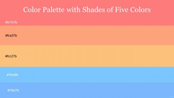 Color Palette With Five Shade Geraldine Hit Pink Macaroni And Cheese Malibu Malibu
