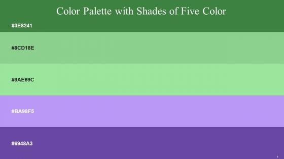 Color Palette With Five Shade Goblin De York Granny Smith Apple Perfume Royal Purple