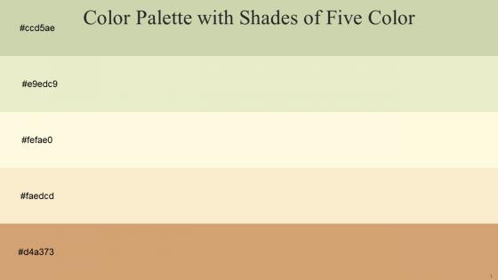 Color Palette With Five Shade Green Mist Chrome White Off Yellow Champagne Whiskey