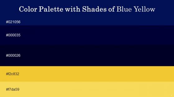 Color Palette With Five Shade Gulf Blue Stratos Black Russian Saffron Energy Yellow