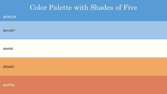 Color Palette With Five Shade Havelock Blue Regent St Blue Old Lace Sandy Brown Terracotta