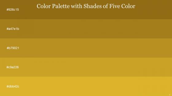 Color Palette With Five Shade Hawaiian Tan Reef Gold Nugget Hokey Pokey Golden Grass