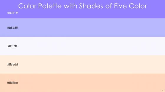 Color Palette With Five Shade Heliotrope Melrose Titan White Peach Cream Romantic