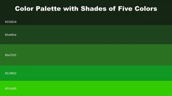 Color Palette With Five Shade Hunter Green Mallard Forest Green La Palma Harlequin