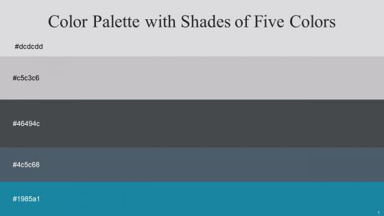 Color Palette With Five Shade Iron French Gray Abbey River Bed Eastern Blue