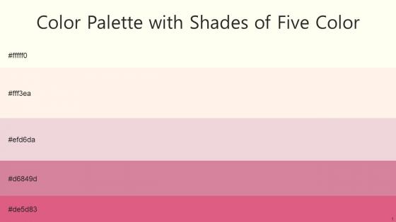 Color Palette With Five Shade Ivory Seashell Peach Oyster Pink Charm Cranberry
