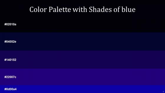 Color Palette With Five Shade Jaguar Black Rock Tolopea Paua Dark Blue