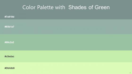 Color Palette With Five Shade Juniper Cascade Summer Green Tea Green Chiffon
