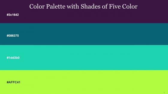 Color Palette With Five Shade Kaitoke Green Atoll Java Green Yellow