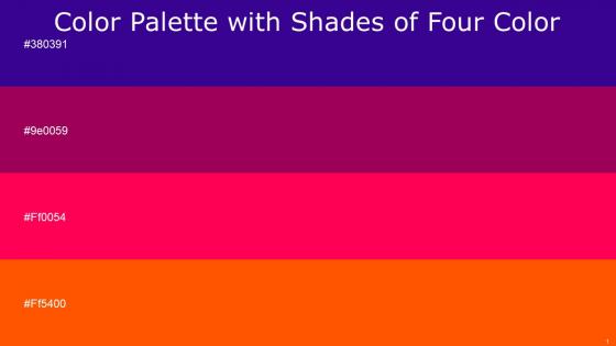 Color Palette With Five Shade Kingfisher Daisy Fresh Eggplant Torch Red International Orange