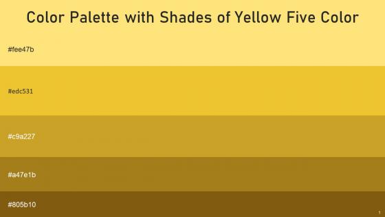 Color Palette With Five Shade Kournikova Golden Dream Hokey Pokey Reef Gold Spicy Mustard