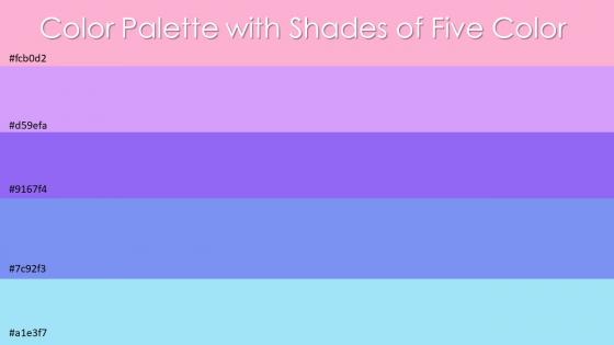 Color Palette With Five Shade Lavender Pink Mauve Portage Cornflower Blue Sail