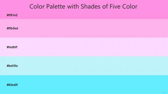 Color Palette With Five Shade Lavender Rose Cotton Candy Blue Chalk Charlotte Aquamarine