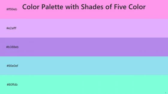 Color Palette With Five Shade Lavender Rose Mauve Biloba Flower Spray Aquamarine