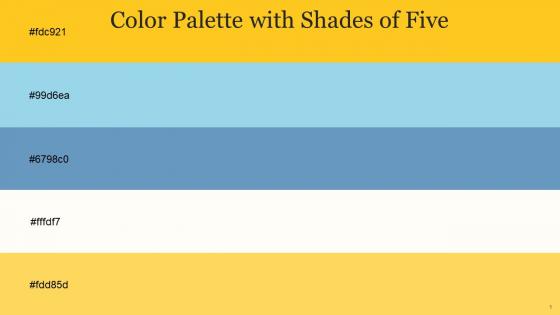 Color Palette With Five Shade Lightning Yellow Cornflower Hippie Blue Quarter Pearl Lusta Dandelion
