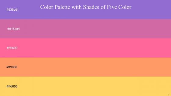 Color Palette With Five Shade Lilac Bush Hopbush Hot Pink Atomic Tangerine Dandelion