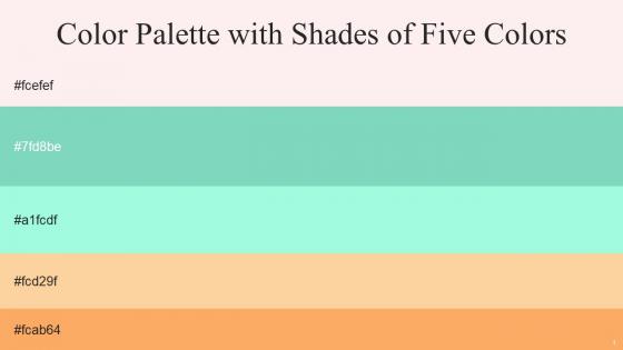 Color Palette With Five Shade Linen Bermuda Aquamarine Cherokee Tan Hide