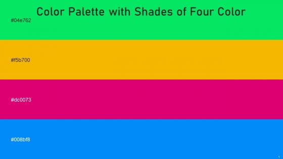 Color Palette With Five Shade Malachite Selective Yellow Rose Azure Radiance