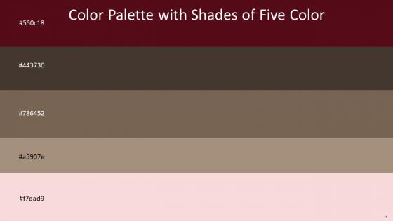Color Palette With Five Shade Maroon Oak Taupe Roman Coffee Donkey Brown We Peep