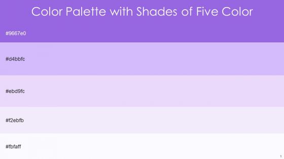 Color Palette With Five Shade Medium Purple Mauve Selago Selago Magnolia