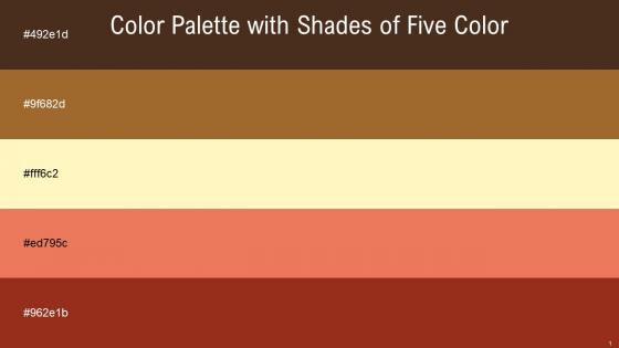 Color Palette With Five Shade Metallic Bronze Paarl Egg White Burnt Sienna Cognac