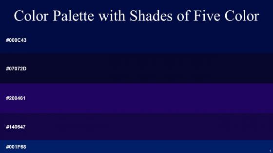 Color Palette With Five Shade Midnight Blue Stratos Black Pearl Deep Cove Paris M