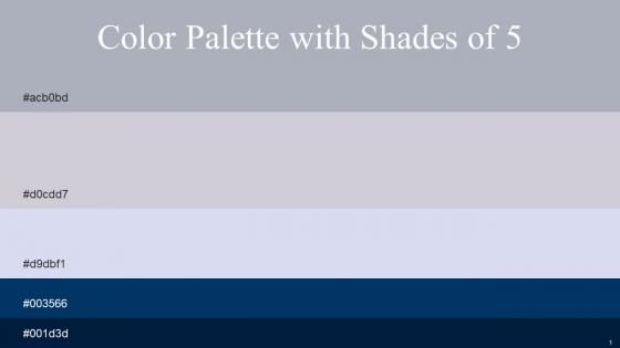 Color Palette With Five Shade Midnight Midnight Blue Periwinkle Gray Mischka Aluminium