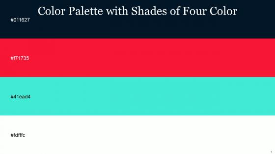 Color Palette With Five Shade Midnight Torch Red Turquoise Sugar Cane