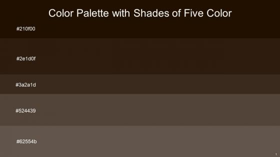 Color Palette With Five Shade Nero Coffee Bean Bistre Taupe Soya Bean