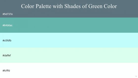 Color Palette With Five Shade Nevada Tradewind French Pass Frosted Mint Hint Of Green