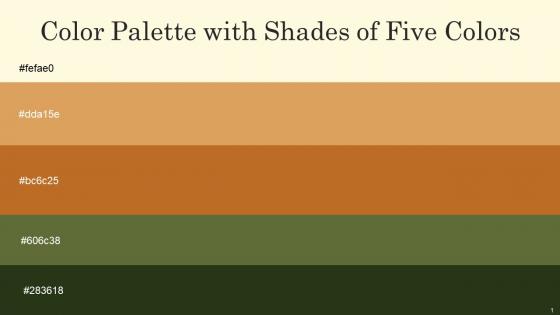 Color Palette With Five Shade Off Yellow Di Serria Bourbon Chalet Green Mallard