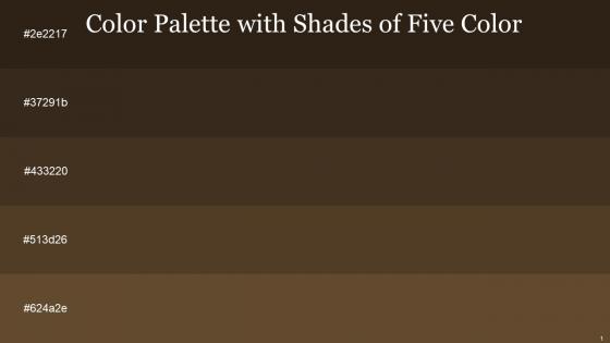 Color Palette With Five Shade Oil Bistre Iroko Saddle Shingle Faw