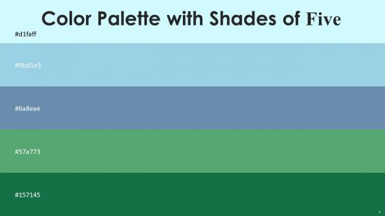 Color Palette With Five Shade Onahau Regent St Blue Bermuda Gray Aqua Forest Jewel