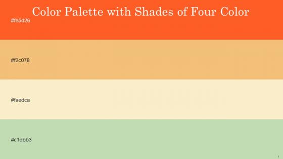 Color Palette With Five Shade Orange Golden San Champagne Sprout