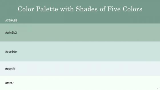 Color Palette With Five Shade Oxley Summer Green Edgewater Aqua Haze Hint Of Green