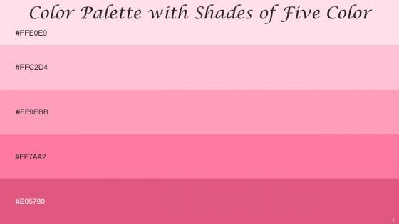 Color Palette With Five Shade Pale Rose Pink Carnation Pink Tickle Me Pink Cranberry